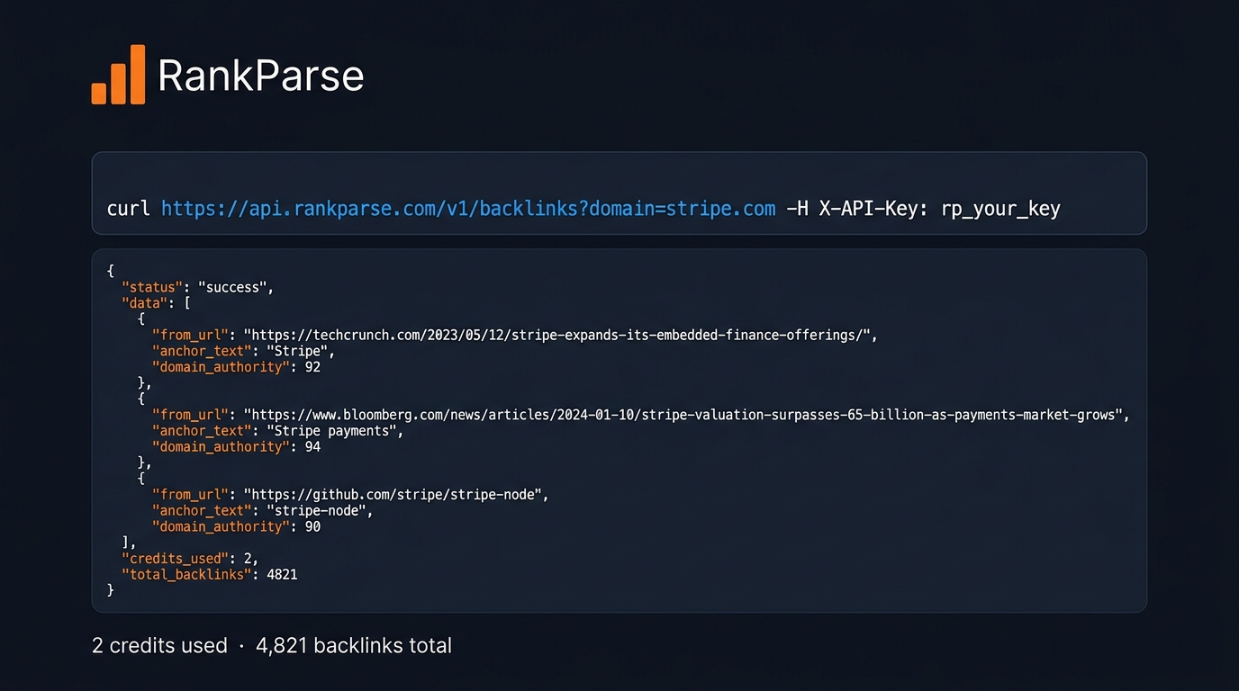 RankParse API developer illustration with JSON data streams