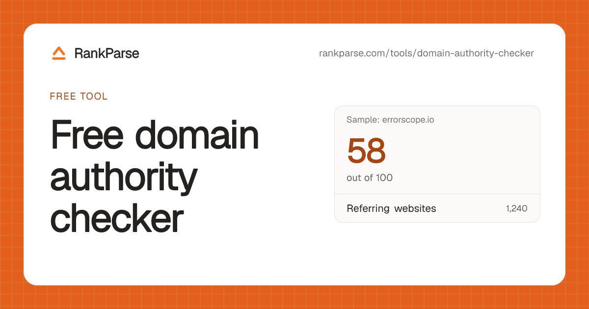 Free Domain Authority Checker — Score Any Domain — RankParse